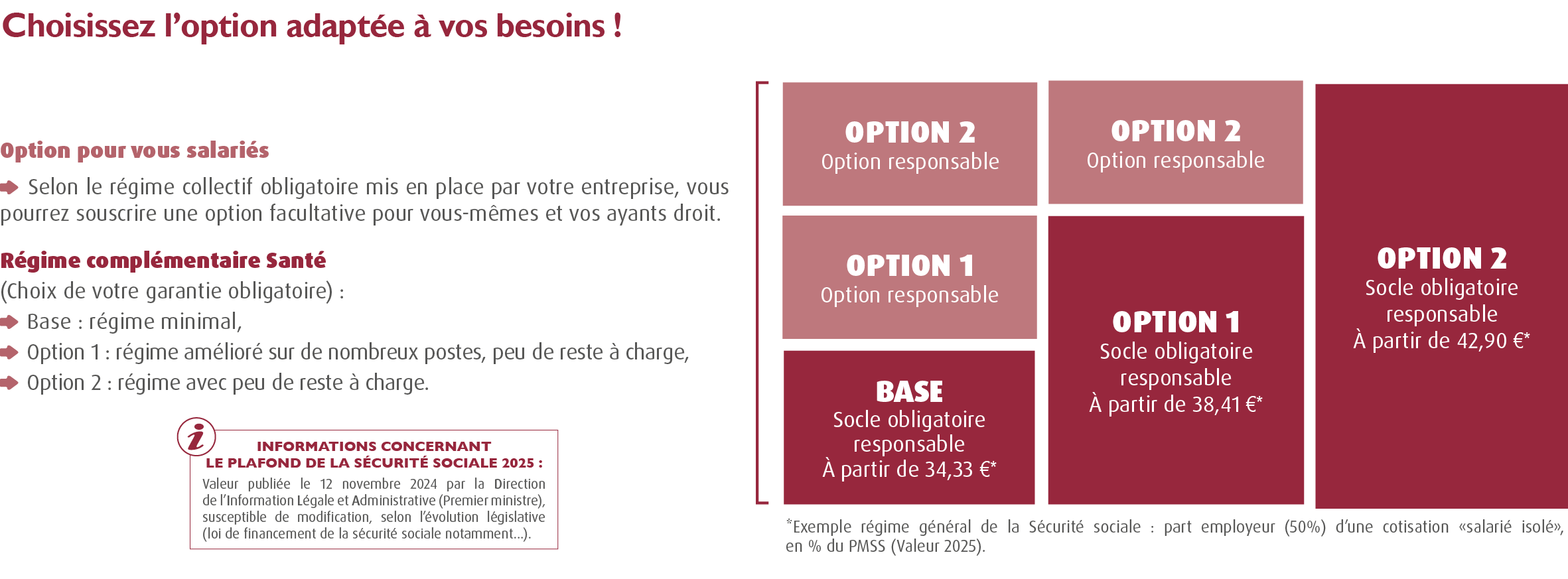 Complémentaire santé Missions Locales PAIO - IDCC 2190 / Mutuelle Missions Locales PAIO (Accord Santé de la CCN Missions Locales PAIO (Convention Collective Missions Locales PAIO du 21 février 2001 / Brochure n° 3304 Convention collective nationale) 100% Santé :  structure régime général de la Sécurité Sociale